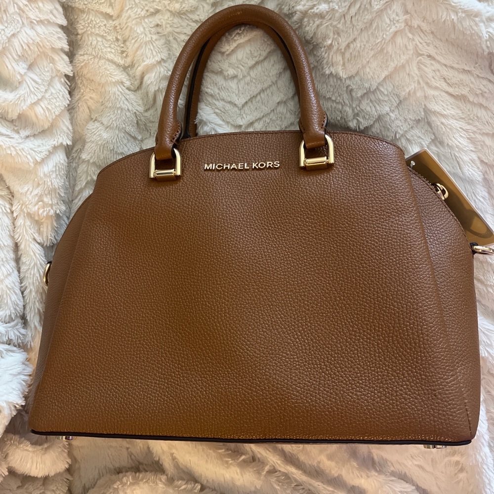 MICHAEL Michael Kors Maxine Medium Dome Satchel Acorn/Gold